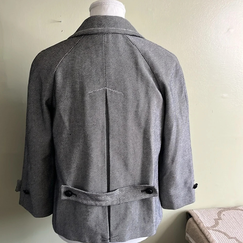 Talbots houndstooth cotton black white fully lined blazer jacket - Picture 3 of 17